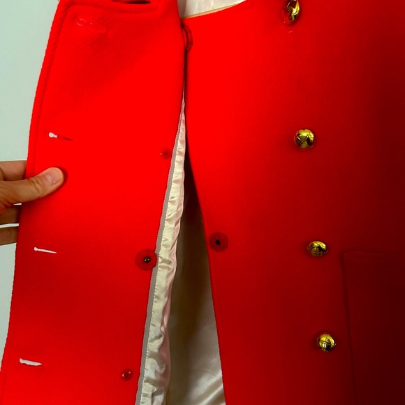 J. Crew Crewcuts Red Wool Blend Pea Coat - Picture 5 of 7